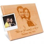 Wooden Engraved plaque for Couple Portrait Gifts toGanga Nagar, vday to Ganga Nagar same day delivery