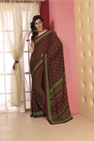 Printed maroon georgette saree Gifts toBasavanagudi, sarees to Basavanagudi same day delivery