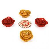 Colorful Rose Diyas Gifts toLalbagh, Diya Set to Lalbagh same day delivery