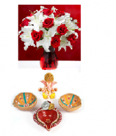 Pure Sophistication with Divine Diya Set Gifts toindia, Combinations to india same day delivery