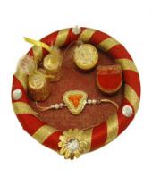 Elegant Rakhi Thali Gifts toCottonpet, flowers and rakhi to Cottonpet same day delivery