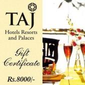 Taj Gift Voucher 8000 Gifts toIndia, Gifts to India same day delivery