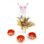 Chandelier Candle & Diyas Gifts toindia, Diya Set to india same day delivery