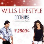 Wills Lifestyle Gift Voucher 2500 Gifts toBangalore, Gifts to Bangalore same day delivery