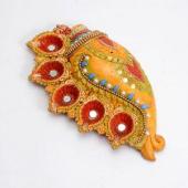 Conch Shaped Dia Set Gifts toindia, arthi thali to india same day delivery