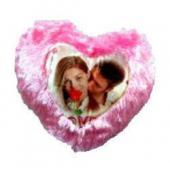 Photo Cushion with Pillow Pink in Heart Symbol Gifts toAdyar, personal gifts to Adyar same day delivery