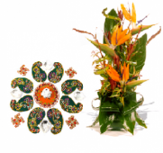 Festive Rangoli and Spring Delight Gifts toindia, Combinations to india same day delivery