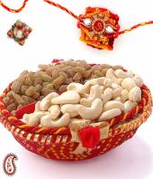 rakhi with Dry fruits Gifts toDelhi, flowers and rakhi to Delhi same day delivery