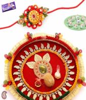 Rakhi Thali Gifts toAgram, flowers and rakhi to Agram same day delivery