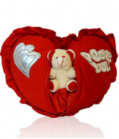 Heart with Teddy Gifts toRewari, toys to Rewari same day delivery