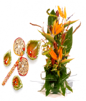 Rangoli and Diya Set with Spring Delight Gifts toLalbagh,  to Lalbagh same day delivery