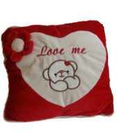 Love Me Square Pillow Gifts toChamrajpet, teddy to Chamrajpet same day delivery