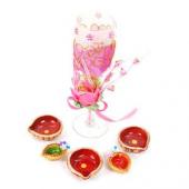 Champagne Candle & Diyas Gifts topune, Diya Set to pune same day delivery